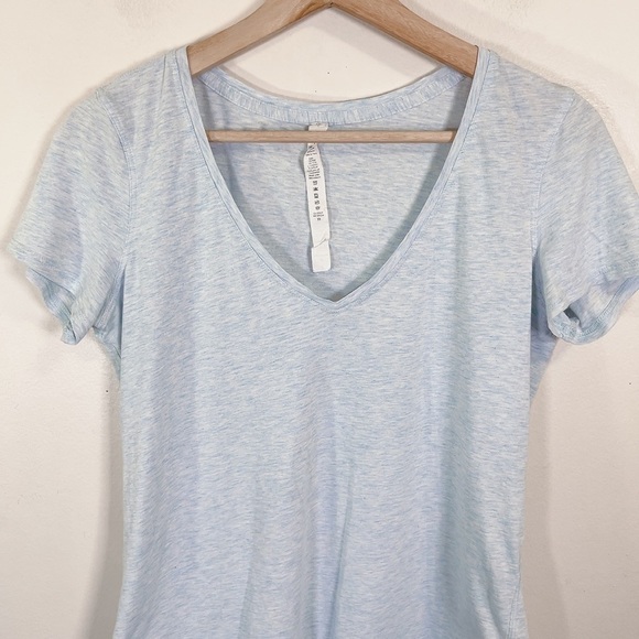 Lululemon Love Tee Short Sleeve Heathered Blue Linen - Picture 5 of 13